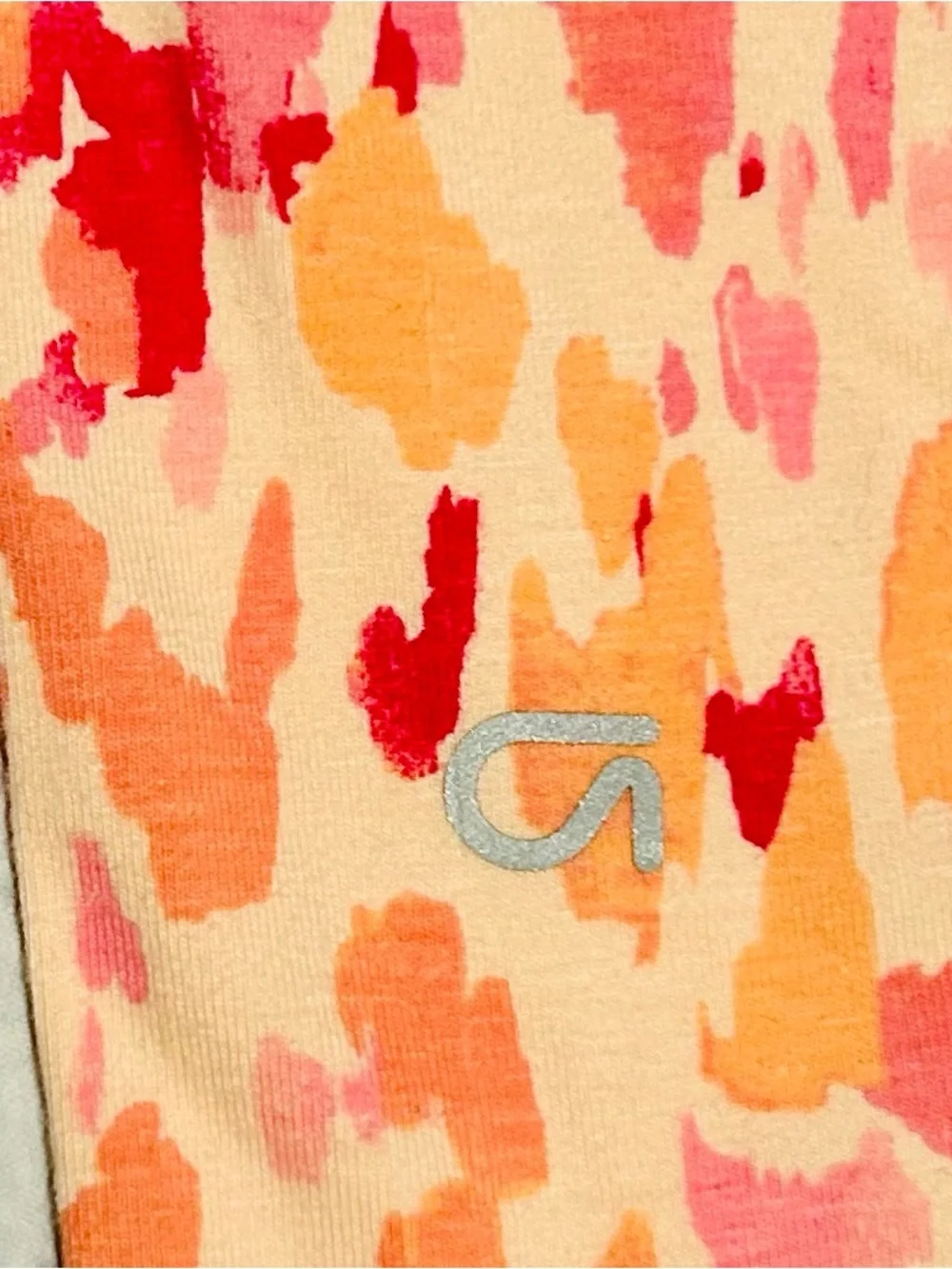 New Gap Pink & Orange Printed Athletic Leggings (Girls 4)